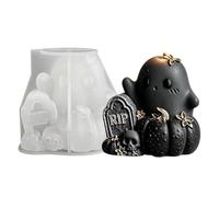 Gothic Pumpkin Ghost Mold, Handmade Craft for Soap Candle Gypsum | Create 3D pumpkin & ghost with non-stick silicone molds for soap, candles, or gypsum crafts, great for parties & classrooms.