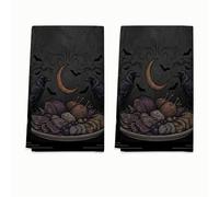 Gothic Raven Moon Feast Ravens Halloween - 2 toallas de cocina de 16 x 24