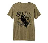 Gothic Raven See Ya Soon Meme Crow Design Camiseta Premium