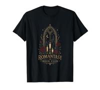 Gothic Romantasy Reader Moonlit Castle Roses Mood Camiseta gráfica económica, Hombre, Negro, M