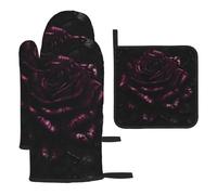 Gothic Rose - Juego de tres piezas para hornear y soporte para ollas para cocina y barbacoa al aire libre