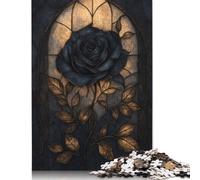 Gothic Rose Stained Glass Puzzle Imposible,desafío for Adults Entretenimiento Creativo 1000 Piezas Obra De Arte De Juego De para Adultos Y Niños A Partir De 12 Años 1000pcs (38x26cm)