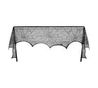 Gothic Runner - Funda de araña de encaje negro, decoración embrujada de mesa de fiesta de Halloween | Bufanda de manto victoriana, paño de teatro oscuro, paño de acento Po