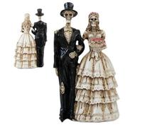 Gothic Skeleton Couple - Resin Gothic Halloween Bride Groom Ornament