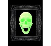 Gothic Sketch Book with Green Glowing Skull and Black Frame on Cover with Cream Color Interior Pages and Page Numbers: A Perfect Gift for anyone who loves drawing, sketching, and practicing art skills