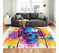 Gothic Skull Alfombra 120x180cm, Abstract Skull Alfombras for Living Room