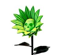 Gothic Skull Bloom Decoration - 5.91x1.97x1.97 Inches Halloween Skulls Sunflower for Horror Atmosphere, Creepy Accent with Display Function, Halloween Flower for Pathway Room Lawn Porch Mantel