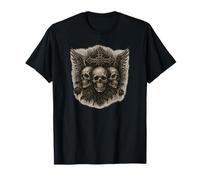 Gothic Skull Cross Wings, Dark Grunge Rose Decay Design Camiseta