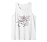 Gothic Skull Fairy Skeleton Graphic Y2K Aesthetic Fairycore Camiseta sin Mangas