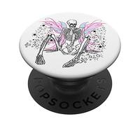 Gothic Skull Fairy Skeleton Graphic Y2K Aesthetic Fairycore PopSockets PopGrip Adhesivo
