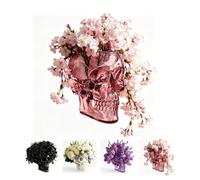 Gothic Skull Wall Vase, Spooky Face Shaped Hanging Flower Vase, Gothic Kitchen & Bedroom Decor, Hangable & Tabletop Freestanding, Halloween Accessories (Pink)