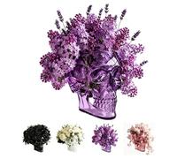 Gothic Skull Wall Vase, Spooky Face Shaped Hanging Flower Vase, Gothic Kitchen & Bedroom Decor, Hangable & Tabletop Freestanding, Halloween Accessories (Purple)