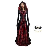 Gothic Vampire Dress Medieval - Flared Sleeve Trumpet Stage Event Costume