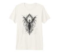 Gothic Winged Dark Fairy Sketch Aesthetic Alt Grunge Camiseta Premium