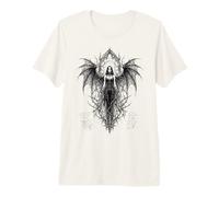 Gothic Winged Dark Fairy Sketch Aesthetic Alt Grunge Camiseta Premium