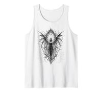 Gothic Winged Dark Fairy Sketch Aesthetic Alt Grunge Camiseta sin Mangas