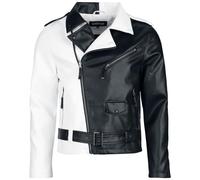 Gothicana by EMP Hombre chaqueta de polipiel blanca y negra con cinturón integrado L