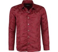 Gothicana by EMP Hombre Manga Larga Woven Rose Shirt Rojo Oscuro M