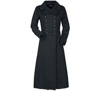 Gothicana by EMP Mujer Abrigo largo militar negro con doble botonadura M