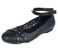 Gothicana by EMP Mujer Bailarinas Negras con Tiras EU38