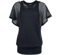 Gothicana by EMP Mujer Camiseta Negra de Malla de Doble Capa S