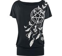 Gothicana by EMP Mujer Camiseta Negra Pentagrama y atrapasueños L