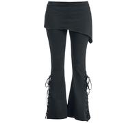 Gothicana by EMP Mujer Leggings Negros con Parte Bootcut y Falda