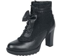 Gothicana by EMP Mujer Tacones altos negros con lazo decorativo, cremallera y cordones EU39