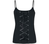 Gothicana by EMP Mujer Top negro con lazada y tirantes finos XL