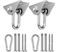 GothicBride Ganchos de Techo SUS304 Stainless Steel Tarea Pesada 360° Rotate Anclaje de Techo para Hormigón y Madera Yoga, Hamacas, Sillón Colgante, Saco Boxeo Capacidad 450Kg (2 Piezas Tipo U)