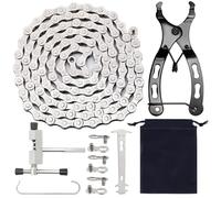GothicBride Juego de herramientas para cadenas de bicicleta, 6/7/8 | Trituradora de cadena con candado de cadena, alicates, removedor de cadena y 3 pares de candado de cadena para bicicleta de