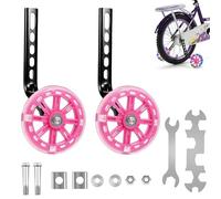 GothicBride Ruedas de apoyo para bicicleta infantil 2 piezas Ruedas de apoyo universales ajustables Ruedas de seguridad con rueda Flash silenciosa para bicicletas de 12 14 16 18 20 pulgadas Bicicleta