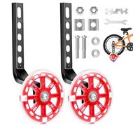 GothicBride Ruedas de apoyo para bicicleta para niños, ruedas auxiliares con silencio flash, ruedas de apoyo de seguridad ajustables, ruedas estabilizadoras universales para niños con refuerzo