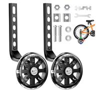 GothicBride Ruedas de apoyo para bicicleta para niños, ruedas auxiliares con silencio flash, ruedas de apoyo de seguridad ajustables, ruedas de apoyo universales para niños con refuerzo triangular