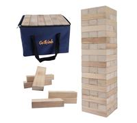 GOTHINK Juego de torre gigante, torre grande que se apila hasta más de 4 pies, 54 bloques gigantes de madera para juegos de patio exterior con funda de transporte, juego de apilamiento de madera