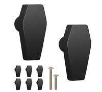 Gothvanity Paquete de 8 pomos de gabinete estilo ataúd, pomos de decoración gótica para gabinete de cocina, tirador de cajón, tocador y manija de armario, madera, 2.6 x 1.3 pulgadas, color negro