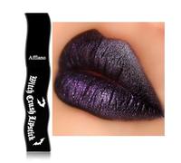Gótico Brillo de labios verde brillante, base negra mate, lápiz labial verde metálico, de larga duración, altamente pigmentado, brillante, para uso diario, gótico, cosplay, maquillaje vampiro