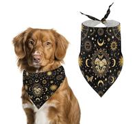 Gótico Brujería Polilla Sol Luna Hongo Bufanda De Mascota Lavable Bandanas Triangular para Perro Duradero Pañuelos para Perro para Decoración Mascota Bodas