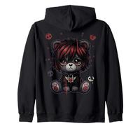 Gótico Chica EMO Gótico Lindo Oso Punk Oscuro Música Sudadera con Capucha