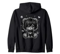 Gótico Chica EMO Gótico Oso Punk Oscuro Música Grunge Sudadera con Capucha