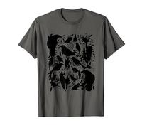 Gótico Cuervo Pájaro Cuervo Luna Luz Noche Maldito Hechizo Concepto Camiseta