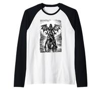 Gótico Dark Biker Angel Girl, Demon Wings Street Style Camiseta Manga Raglan
