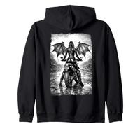 Gótico Dark Biker Angel Girl, Demon Wings Street Style Sudadera con Capucha