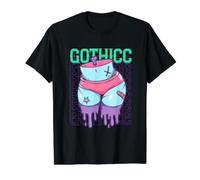 Gótico EMO Gothicc Pastel Gótico Muslos Gruesos Botín Camiseta gráfica económica