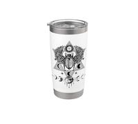Gótico goth negro calavera muerte, calavera punk oscuro Vaso térmico de acero inoxidable de doble pared