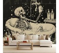 Gótico Papel Pintado 500 x 280 CM, 3D Esqueleto Dormitorio Mate Fotomurales Pared, Impermeable Murales Papel Tapiz, No Tejido Sala de Estar Papel Tapiz Grande