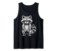 Gótico Punk Mapache Tatuaje Piercing Fresco Divertido Animal Entintado Camiseta sin Mangas