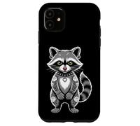 Gótico Punk Mapache Tatuaje Piercing Fresco Divertido Animal Entintado Carcasa para iPhone 11