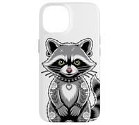 Gótico Punk Mapache Tatuaje Piercing Fresco Divertido Animal Entintado Carcasa para iPhone 14
