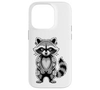 Gótico Punk Mapache Tatuaje Piercing Fresco Divertido Animal Entintado Carcasa para iPhone 14 Pro